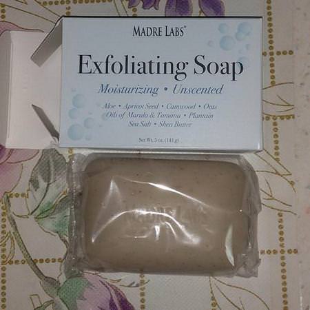 Madre Labs, Exfoliating Bar Soap, with Marula & Tamanu Oils plus Shea Butter, Unscented, 5 oz (141 g)