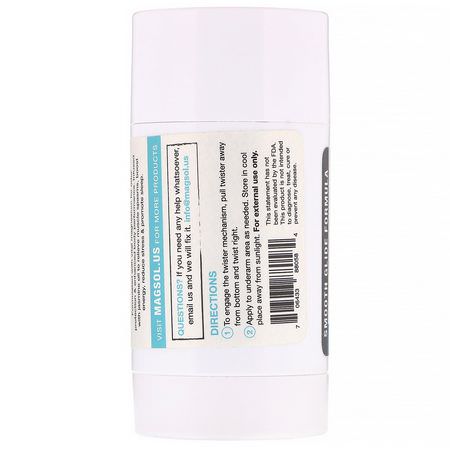 Magsol, Magnesium Deodorant, Jasmine, 2.8 oz (80 g):مزيل العرق, الحمام