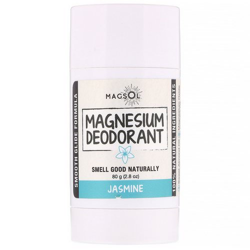 Magsol, Magnesium Deodorant, Jasmine, 2.8 oz (80 g) فوائد