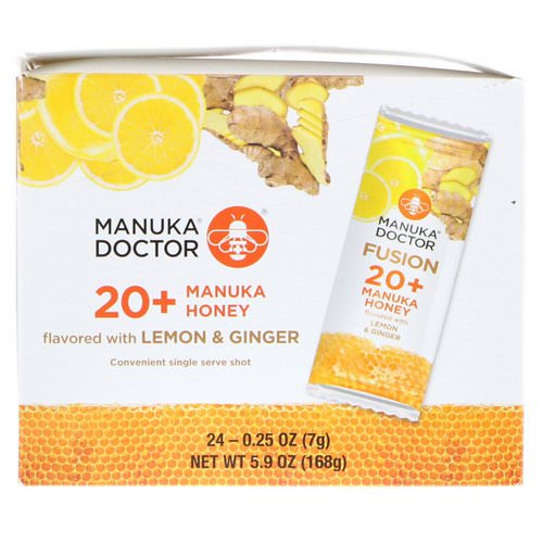 Manuka Doctor, Fusion 20+ Manuka Honey, Flavored with Lemon & Ginger, 24 Sachets, 0.25 oz (7 g) Each فوائد
