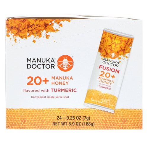 Manuka Doctor, Fusion 20+ Manuka Honey, Flavored with Turmeric, 24 Sachets, 0.25 oz (7 g) Each فوائد