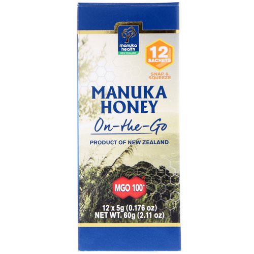 Manuka Health, Manuka Honey On-The-Go, MGO 100+, 12 Packets, 0.176 oz (5 g) Each فوائد