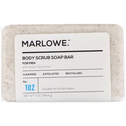 Marlowe, Men's Body Scrub Soap Bar, No. 102, 7 oz (198.4 g) فوائد