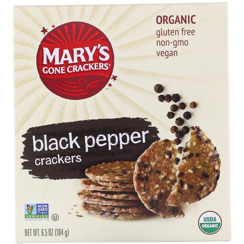 Mary's Gone Crackers, Black Pepper Crackers, 6.5 oz (184 g) فوائد