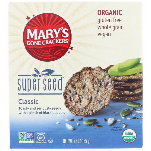Mary's Gone Crackers, Organic, Super Seed Crackers, Classic, 5.5 oz (155 g) فوائد