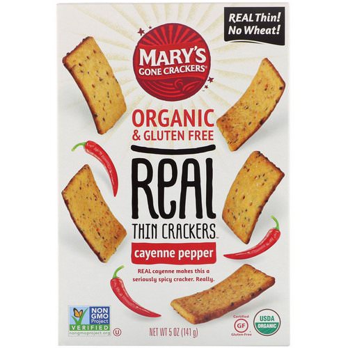 Mary's Gone Crackers, Real Thin Crackers, Cayenne Pepper, 5 oz (141 g) فوائد