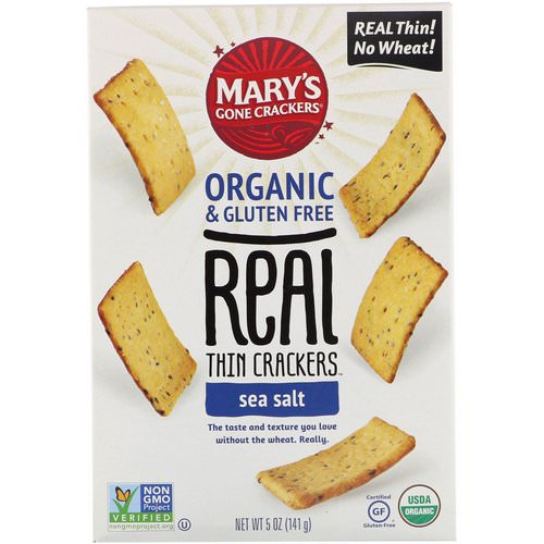 Mary's Gone Crackers, Real Thin Crackers, Sea Salt, 5 oz (141 g) فوائد