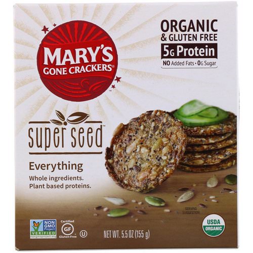 Mary's Gone Crackers, Super Seed Crackers, Everything, 5.5 oz (155 g) فوائد