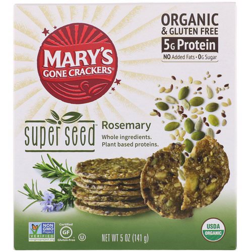 Mary's Gone Crackers, Super Seed Crackers, Rosemary, 5 oz (141 g) فوائد