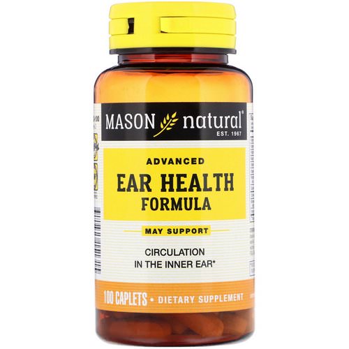 Mason Natural, Advanced Ear Health Formula, 100 Caplets فوائد