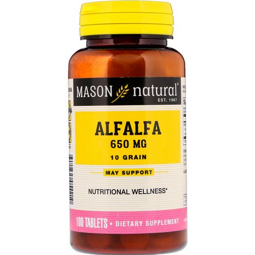 Mason Natural, Alfalfa, 10 Grain, 650 mg, 100 Tablets فوائد