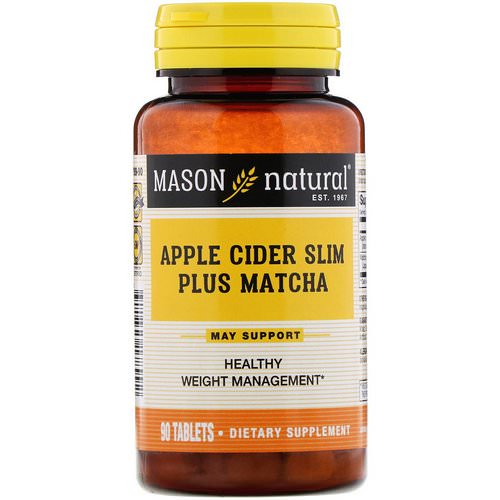 Mason Natural, Apple Cider Slim Plus Matcha, 90 Tablets فوائد