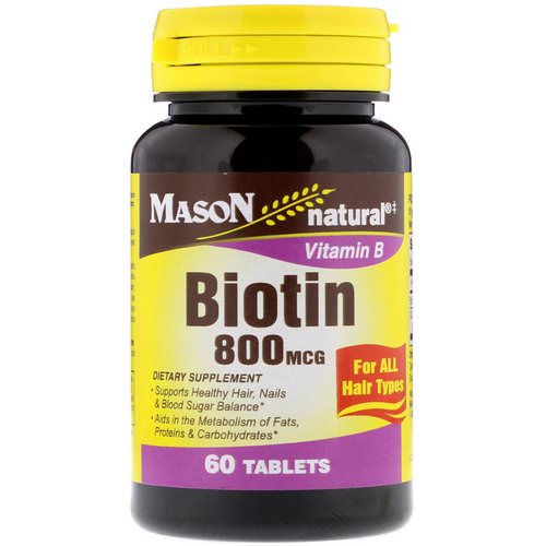 Mason Natural, Biotin, 800 mcg, 60 Tablets فوائد