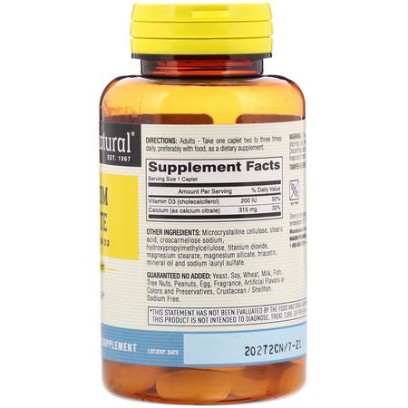 Mason Natural, Calcium Citrate Plus Vitamin D3, 60 Caplets:D3 Cholecalciferol, فيتامين د
