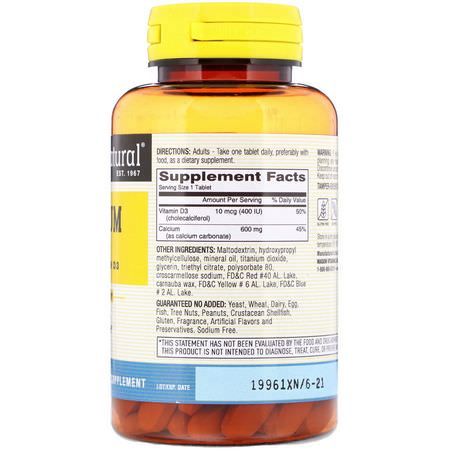 Mason Natural, Calcium Plus Vitamin D3, 600 mg, 100 Tablets:كالسي,م بلاس فيتامين د, كالسي,م