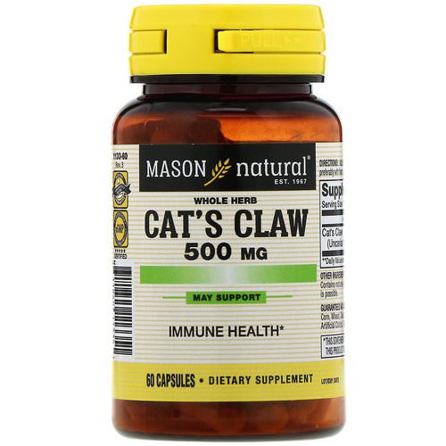 Mason Natural, Cat's Claw, 500 mg, 60 Capsules فوائد