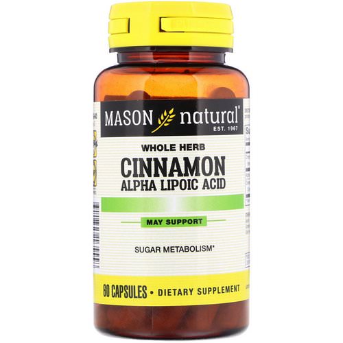Mason Natural, Cinnamon Alpha Lipoic Acid, 60 Capsules فوائد