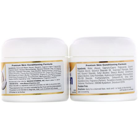 Mason Natural, Coconut Oil Beauty Cream + Collagen Beauty Cream, 2 Jars, 2 oz (57 g) Each:الك,لاجين, الكريمات