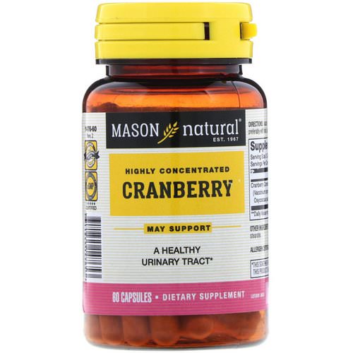 Mason Natural, Cranberry, Highly Concentrated, 60 Capsules فوائد