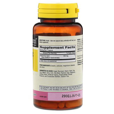 Mason Natural, Hyaluronic Acid, 100 mg, 30 Capsules:حمض الهيال,ر,نيك, الأظافر