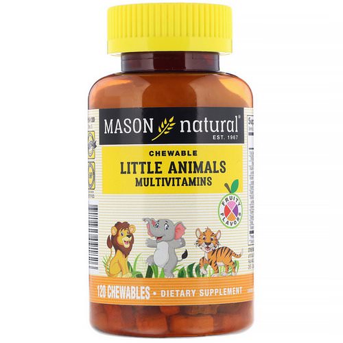 Mason Natural, Little Animals Multivitamins, Fruity Flavors, 120 Chewables فوائد