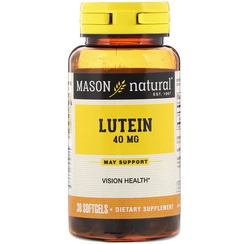 Mason Natural, Lutein, 40 mg, 30 Softgels فوائد