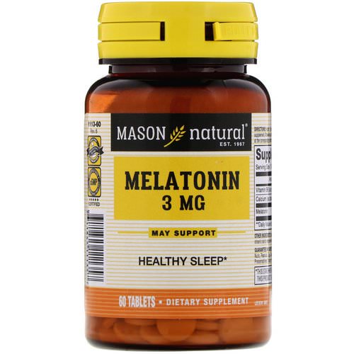 Mason Natural, Melatonin, 3 mg, 60 Tablets فوائد