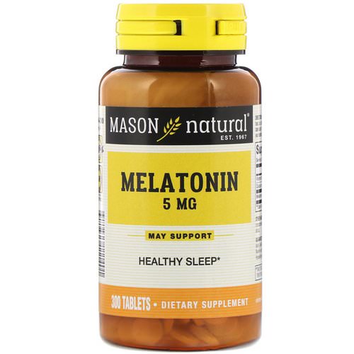 Mason Natural, Melatonin, 5 mg, 300 Tablets فوائد