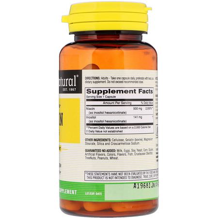 Mason Natural, Niacin, Flush Free, 500 mg, 60 Capsules:B3 Niacin,فيتامين B