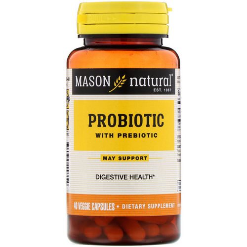 Mason Natural, Probiotic with Prebiotic, 40 Veggie Capsules فوائد