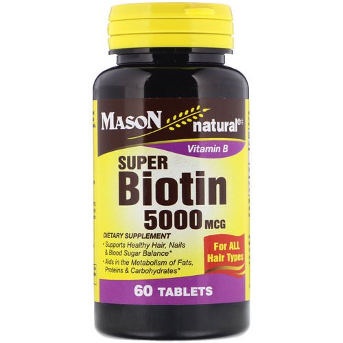 Mason Natural, Super Biotin, 5000 mcg, 60 Tablets فوائد