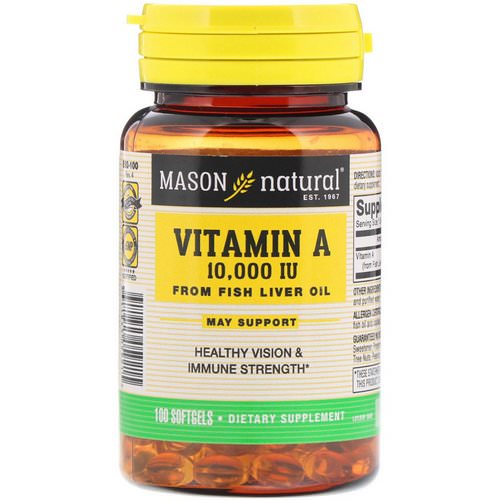 Mason Natural, Vitamin A, 10,000 IU, 100 Softgels فوائد