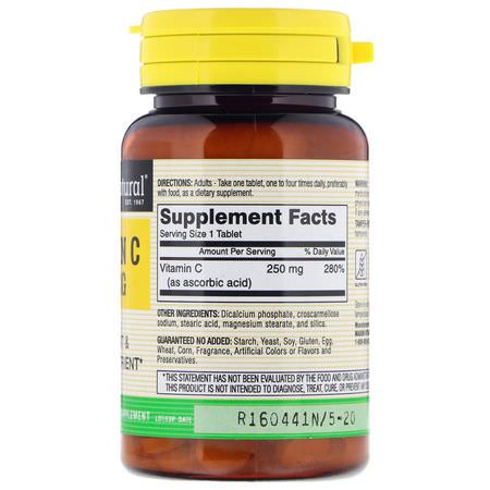 Mason Natural, Vitamin C, 250 mg, 100 Tablets:أنفلونزا, سعال