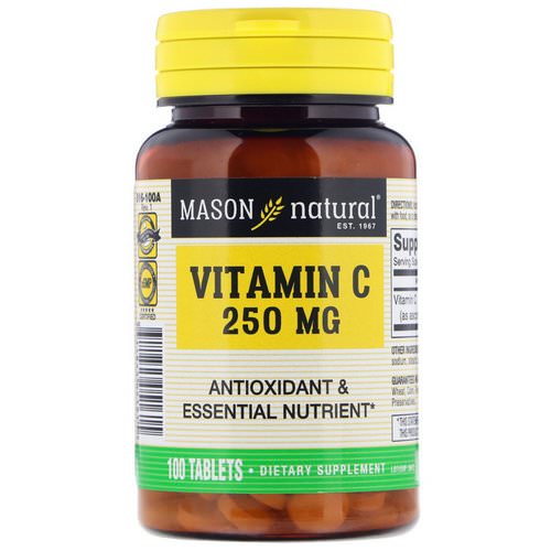 Mason Natural, Vitamin C, 250 mg, 100 Tablets فوائد