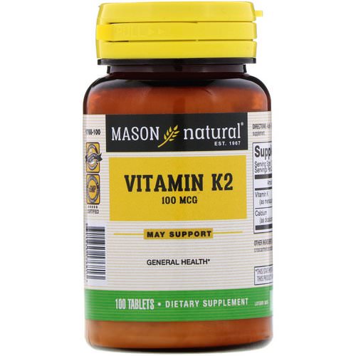 Mason Natural, Vitamin K2, 100 mcg, 100 Tablets فوائد