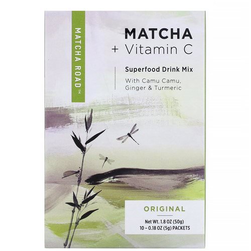 Matcha Road, Matcha + Vitamin C, Superfood Drink Mix, Original Flavor, 10 Packets, 0.18 oz (5 g) Each فوائد