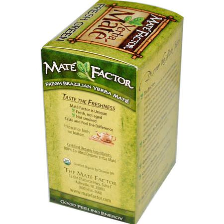 Mate Factor, Organic Yerba Mate, Fresh Green, 24 Tea Bags, 2.96 oz (84 g):شاي يربا ماتي, يربا ماتي