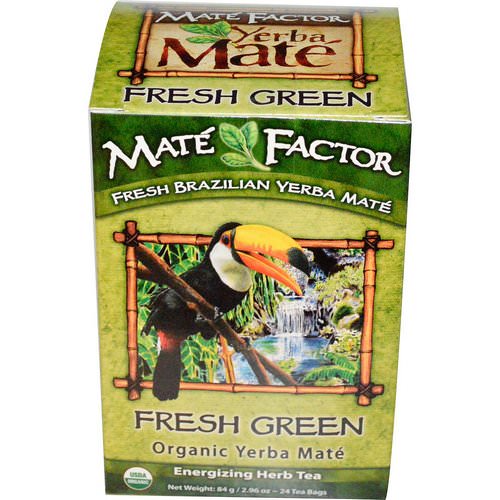 Mate Factor, Organic Yerba Mate, Fresh Green, 24 Tea Bags, 2.96 oz (84 g) فوائد