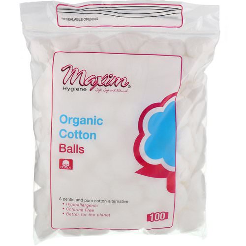 Maxim Hygiene Products, Organic Cotton Balls, 100 Count فوائد