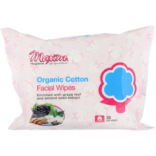 Maxim Hygiene Products, Organic Cotton Facial Wipes, 30 Wet Wipes فوائد