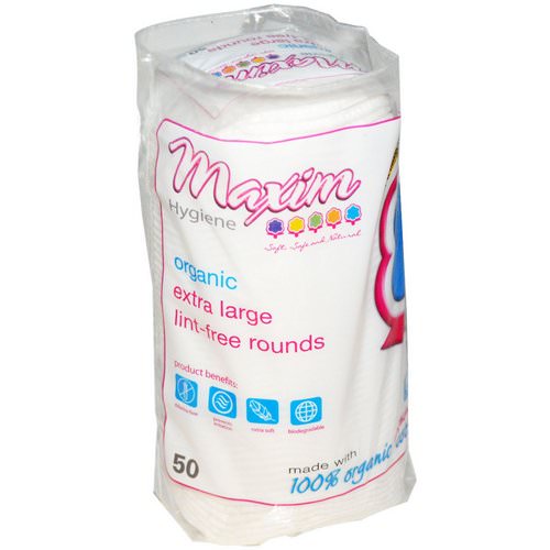 Maxim Hygiene Products, Organic Extra Large Lint-Free Rounds, 50 Count فوائد