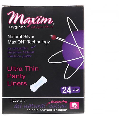 Maxim Hygiene Products, Ultra Thin Panty Liners, Natural Silver MaxION Technology, Lite, 24 Panty Liners فوائد