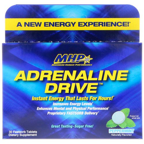 MHP, Adrenaline Drive, Peppermint, 30 Fastsorb Tablets فوائد