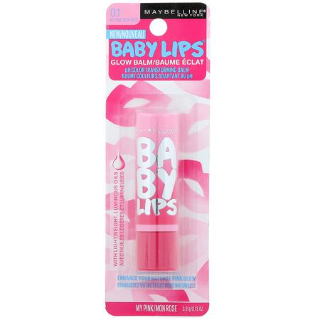 Maybelline, Baby Lips, Glow Balm, 01 My Pink, 0.13 oz (3.9 g):علاجات, مرهم الشفة