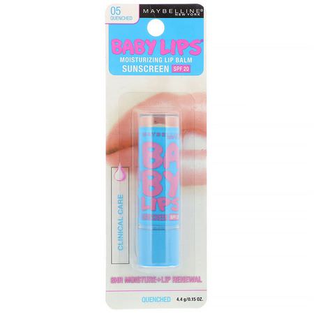 Maybelline, Baby Lips, Moisturizing Lip Balm, SPF 20, 05 Quenched, 0.15 oz (4.4 g):علاجات, مرهم الشفة