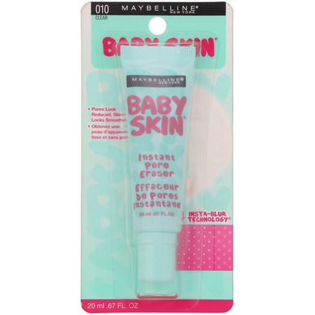 Maybelline, Baby Skin, Instant Pore Eraser, 010 Clear, 0.67 fl oz (20 ml):التمهيدي, ال,جه