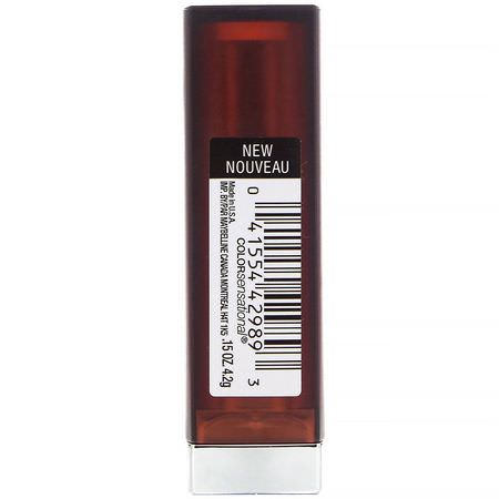 Maybelline, Color Sensational, Creamy Matte Lipstick, 660 Touch of Spice, 0.15 oz (4.2 g):أحمر الشفاه, الشفاه