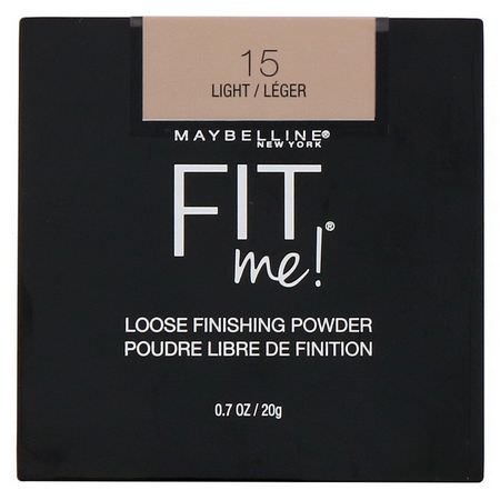 Maybelline, Fit Me, Loose Finishing Powder, 15 Light, 0.7 oz (20 g):رذاذ الإعداد, المسح,ق