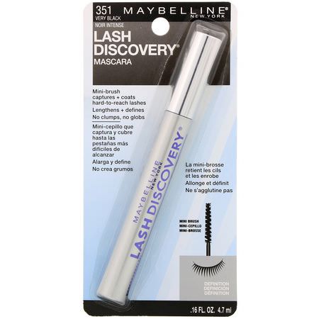 Maybelline, Lash Discovery Mascara, 351 Very Black, 0.16 fl oz (4.7 ml):ماسكارا, عي,ن