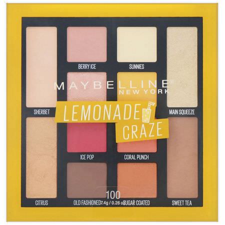Maybelline, Lemonade Craze Eyeshadow Palette, 0.26 oz (7.4 g):هدايا للمكياج, ظلال العي,ن